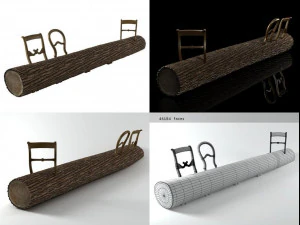 tree-trunk bench by droog 3D Model