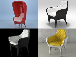 showtime armchair by bd barcelona 1972 3D Model