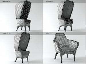 showtime armchair by bd barcelona 1972 3D Модель