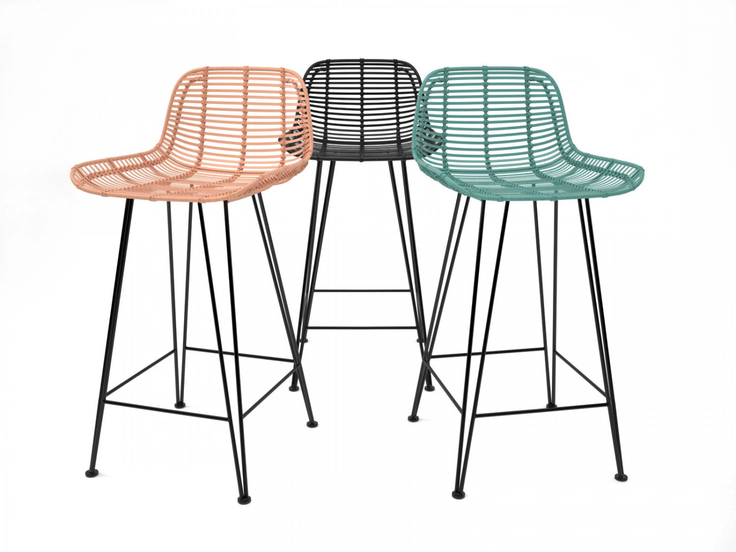 rattan barstool by hk living 3D Model .c4d .max .obj .3ds .fbx .stl .blend