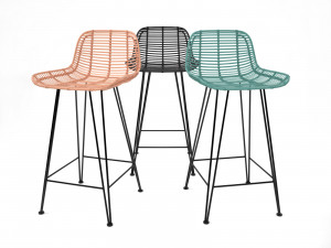 rattan barstool by hk living 3D Model