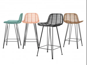 rattan barstool by hk living 3D Model