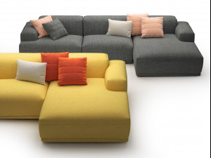 connect 3-seater lounge by muuto Modello 3D