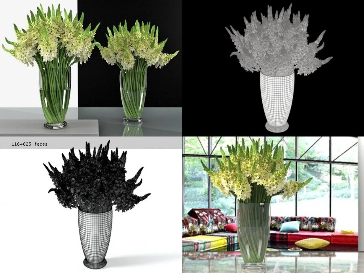 ornithogalums 02 3D Model .c4d .max .obj .3ds .fbx .stl .blend 