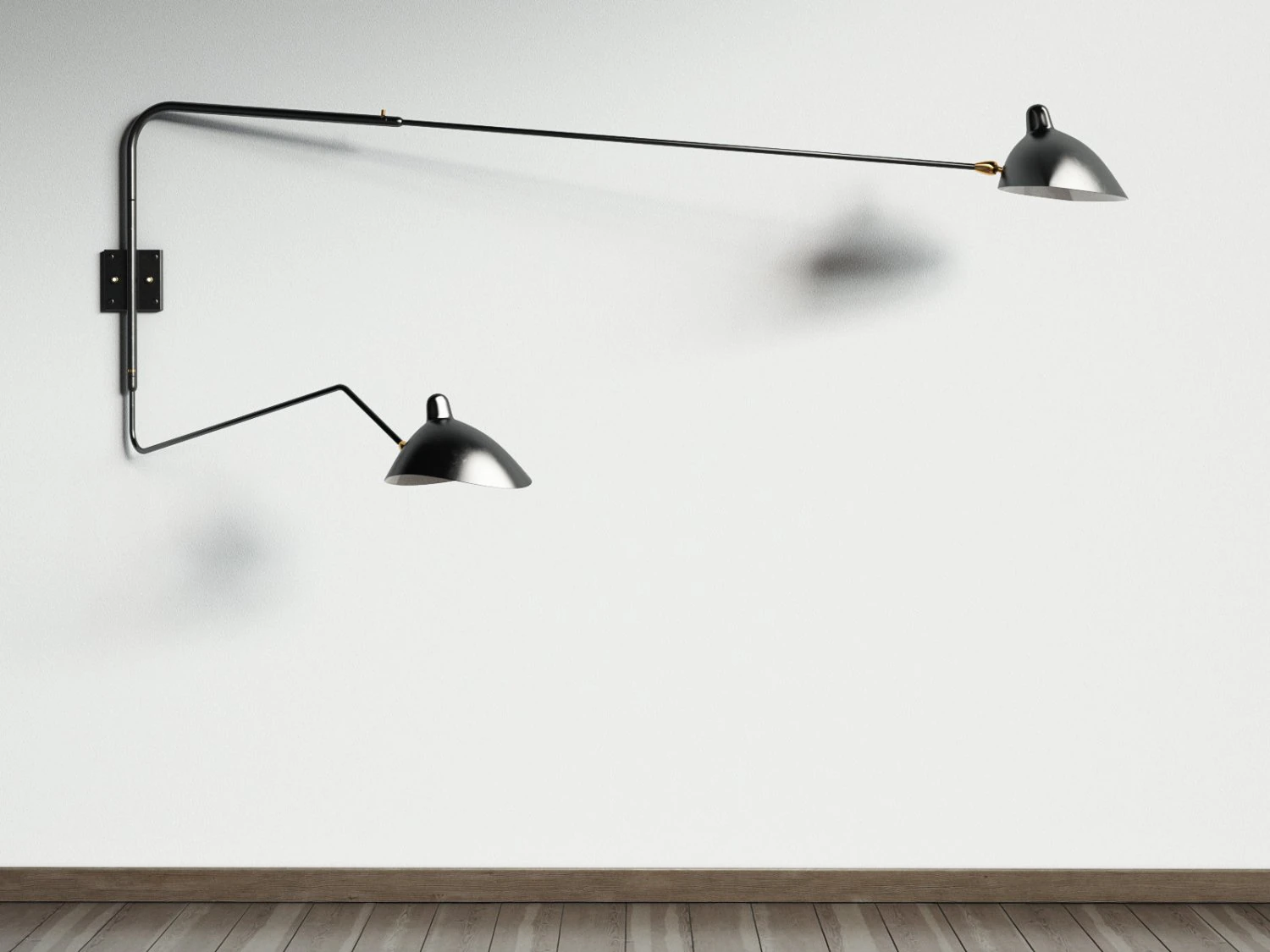 two arms wall lamp by serge mouille 3D Model .c4d .max .obj .3ds .fbx .stl .blend 