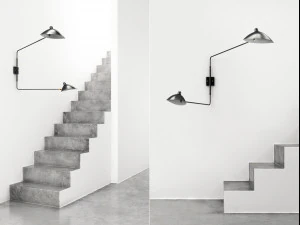 two arms wall lamp by serge mouille 3D Model