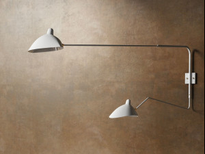 two arms wall lamp by serge mouille 3D Model