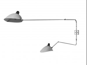 two arms wall lamp by serge mouille 3D Model
