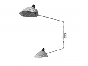 two arms wall lamp by serge mouille 3D Model