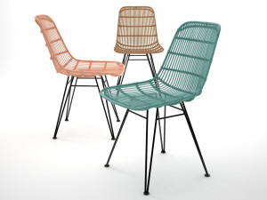 rattan chair by hk living 3D Model