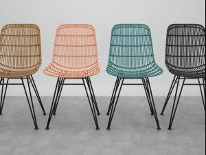 rattan chair by hk living 3D 模型