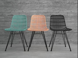 rattan chair by hk living 3D 模型