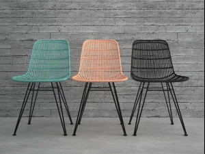 rattan chair by hk living 3D Model