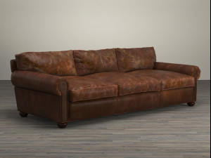 96 lancaster leather sofa by restoration hardware 3D Model