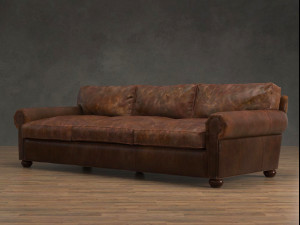 96 lancaster leather sofa by restoration hardware 3D Model
