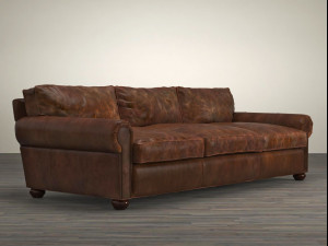 96 lancaster leather sofa by restoration hardware 3D Model