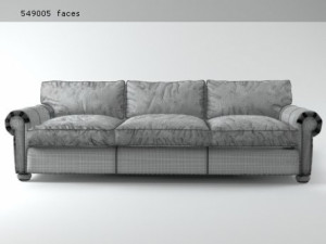 96 lancaster leather sofa by restoration hardware 3D Model