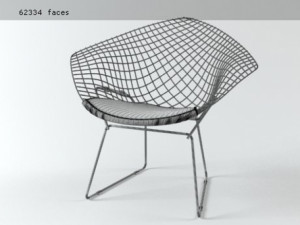 bertoia small diamond chair by knoll 3D Model