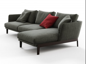 chelsea chc04 corner sofa composition by molteni c 3D Model