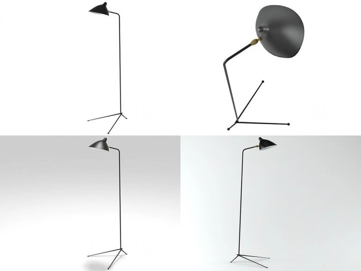 serge mouille standing lamp by serge mouille 3D Model .c4d .max .obj .3ds .fbx .stl .blend 