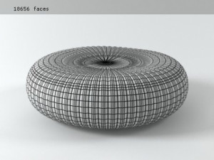 shell pouf by paola lenti Model 3D