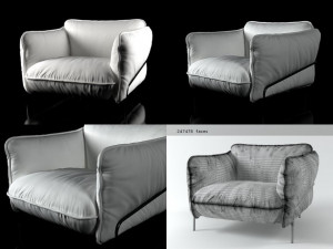 continental armchair 3d 3D Model