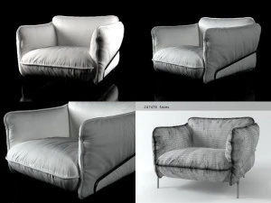 continental armchair 3d 3D Model
