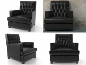 hammercap high armchair by bench 3D Model