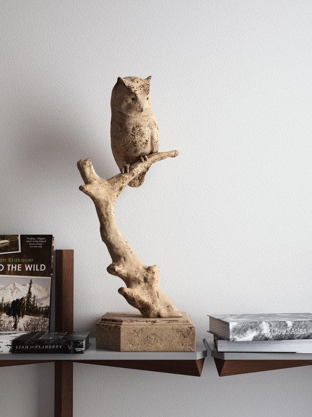 woodland wisdom owl sculpture 3D Модель .c4d .max .obj .3ds .fbx .stl .blend 