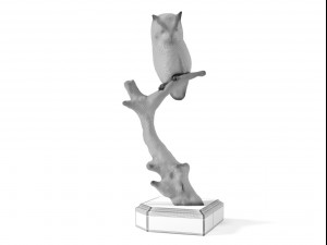 woodland wisdom owl sculpture 3D Модель