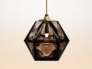 welles double blown glass pendants by gabriel scott 3D Model