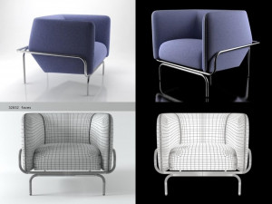 chandigarh armchair by moroso 3D 모델