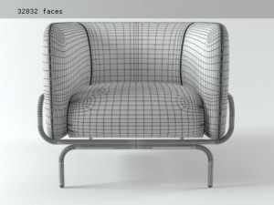 chandigarh armchair by moroso 3D 모델