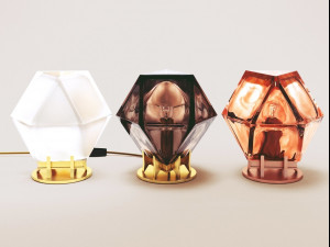 welles double blown glass desk lamp by gabriel scott 3D Model