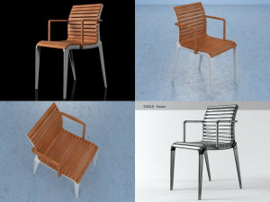 teak chair 476 by alias 3D-Modell