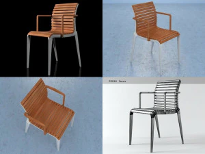 teak chair 476 by alias 3D Model