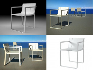 flat chair by gandia blasco 3D Model