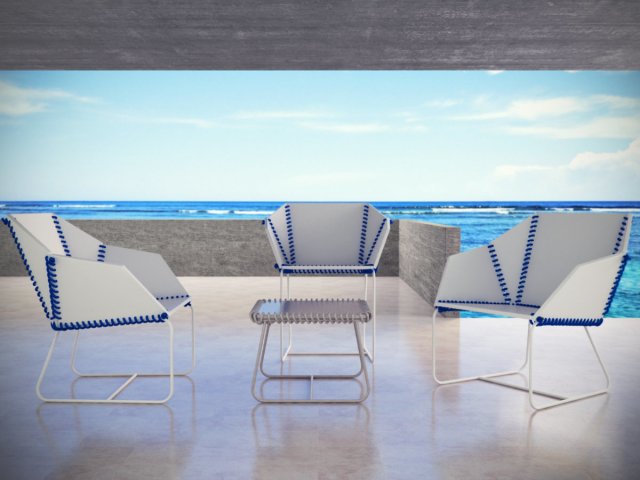 textile armchair coffee table by gandia blasco 3D-Modell .c4d .max .obj .3ds .fbx .stl .blend 