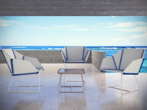 Stolik kawowy z fotelem tekstylnym marki Gandia Blasco Model 3D