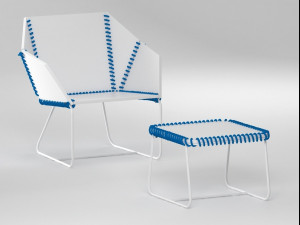 textile armchair coffee table by gandia blasco 3D-Modell