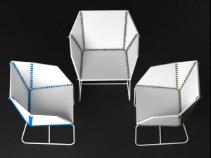 textile armchair coffee table by gandia blasco 3D-Modell