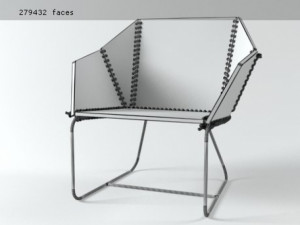 textile armchair coffee table by gandia blasco 3D-Modell