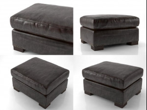 library leather ottoman by restoration hardware 3D Model