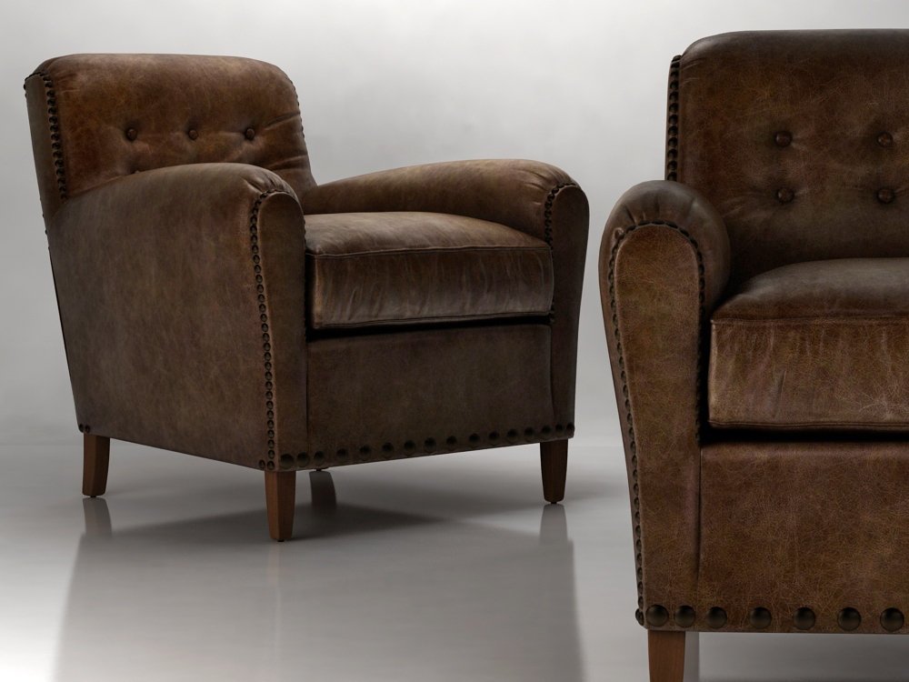 Restoration hardware shop club chair leather