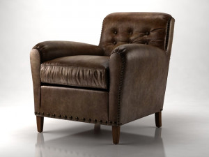 hyde leather club chair by restoration hardware 3D 模型