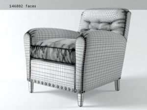 hyde leather club chair by restoration hardware 3D 模型