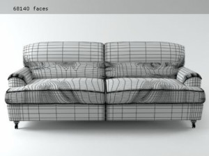 raffles twoseater sofa by de padova 3D Model