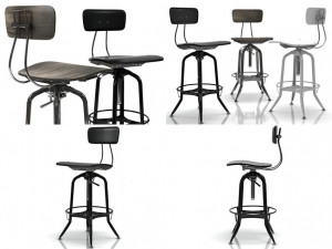 vintage toledo bar chair by restoration hardware 3D Модель