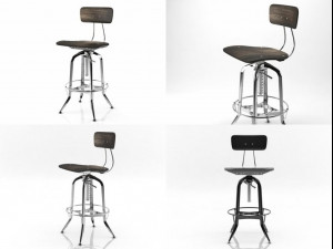 vintage toledo bar chair by restoration hardware 3D Модель