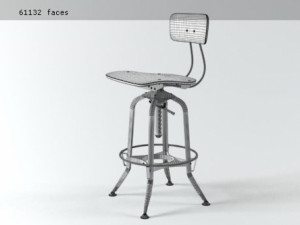 vintage toledo bar chair by restoration hardware 3D Модель